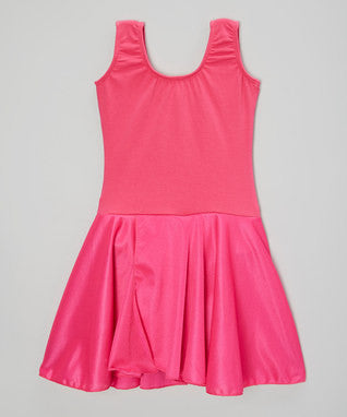 Hot Pink Skirted 2 Layer Tank Top Leotard